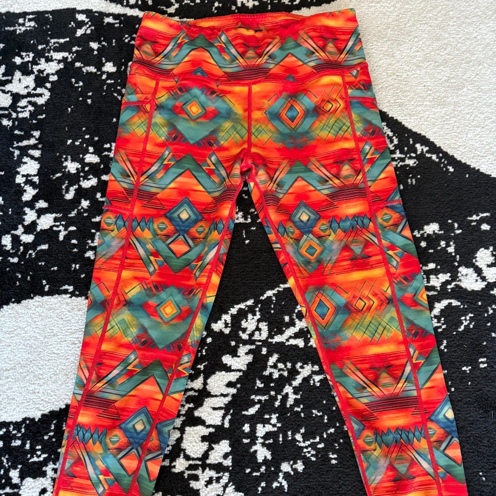 Constantly Varied Gear CVG Orange Leggings Full Length Size M